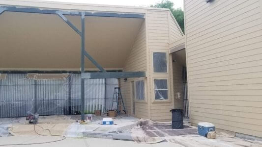exterior painting after covering up windows in tomball texas