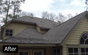 New roof replacement with Timberline GAF shingles in The Woodlands Texas