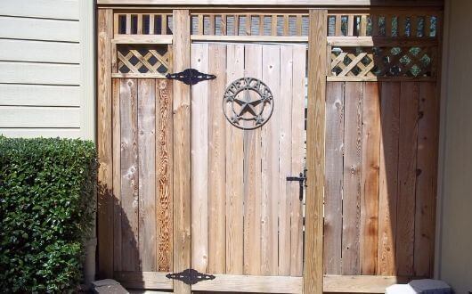 closed off treated wood custom built fence and gate