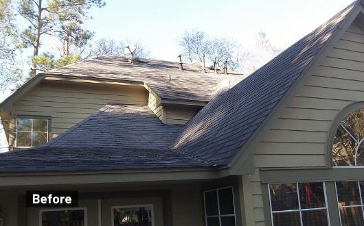 leaky roof needing a replacement due to storm damage