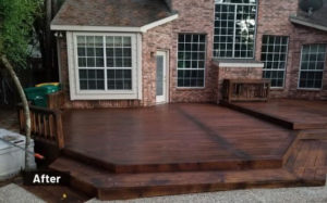 new deck stain and painting job in The Woodlands Texas