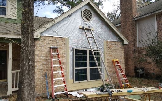 siding replacement in front of house gable