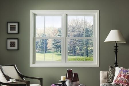 Simonton double hung windows from the interior