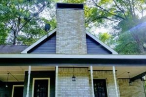 Hardie Plank Siding House with Blue Exterior Paint in The Woodlands TX by Mr. Happy House