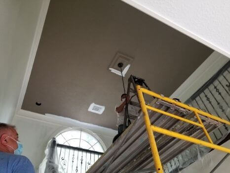 interior ceiling house painting before in The Woodlands, TX- Mr. Happy House