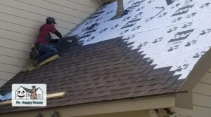 roof underlayment during roof replacement installation