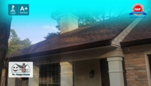 new Seamless Gutters with the roof
