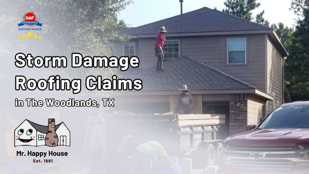 Storm Damage Roofing Claims in The Woodlands How Mr. Happy House Helps